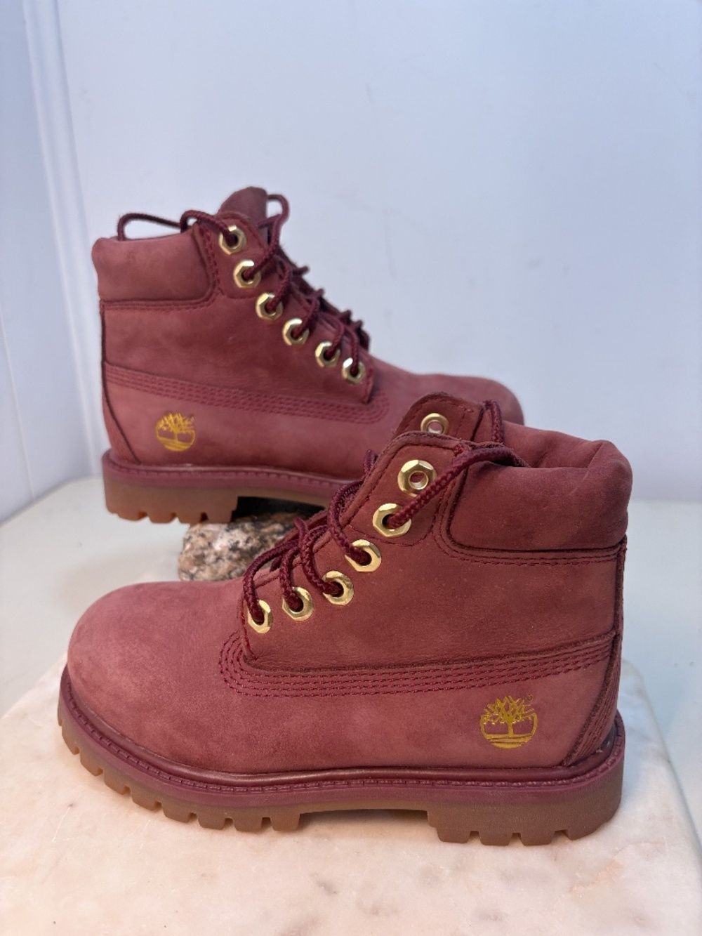 Timberland Toddler Size 10 PremiumBurgundy Nubuck 6-Inch Waterproof Boots